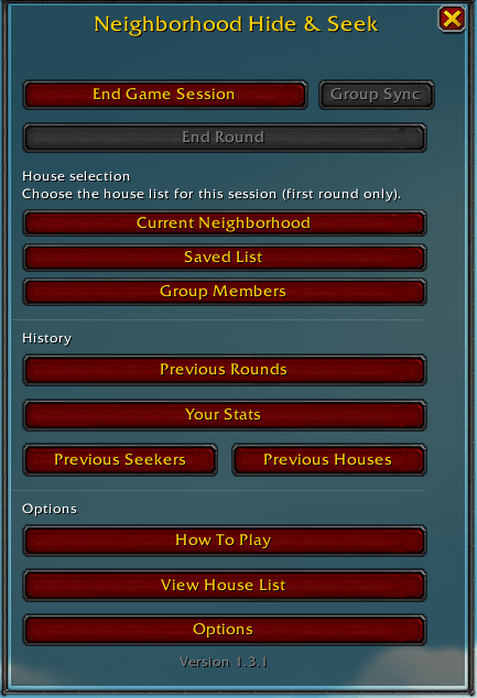At the start of a game session you get to select what house list to use. Also gives the player access to all the game information.