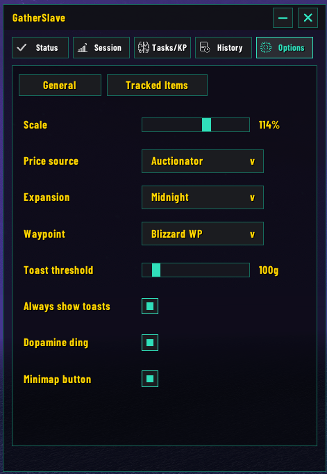 Configure your general options
