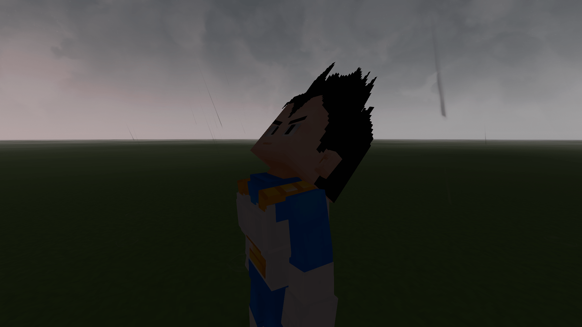 Vegeta in the rain