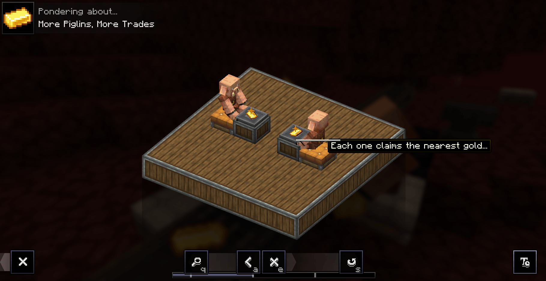 One of the pages of the in-game ponder