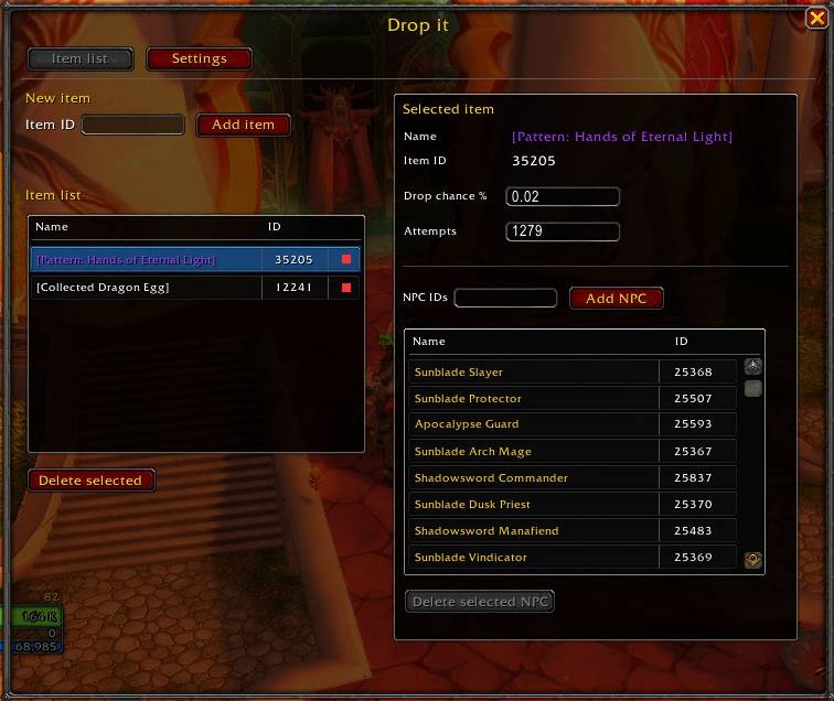 Create items you want to farm, set their drop chance, and assign the relevant NPCs.