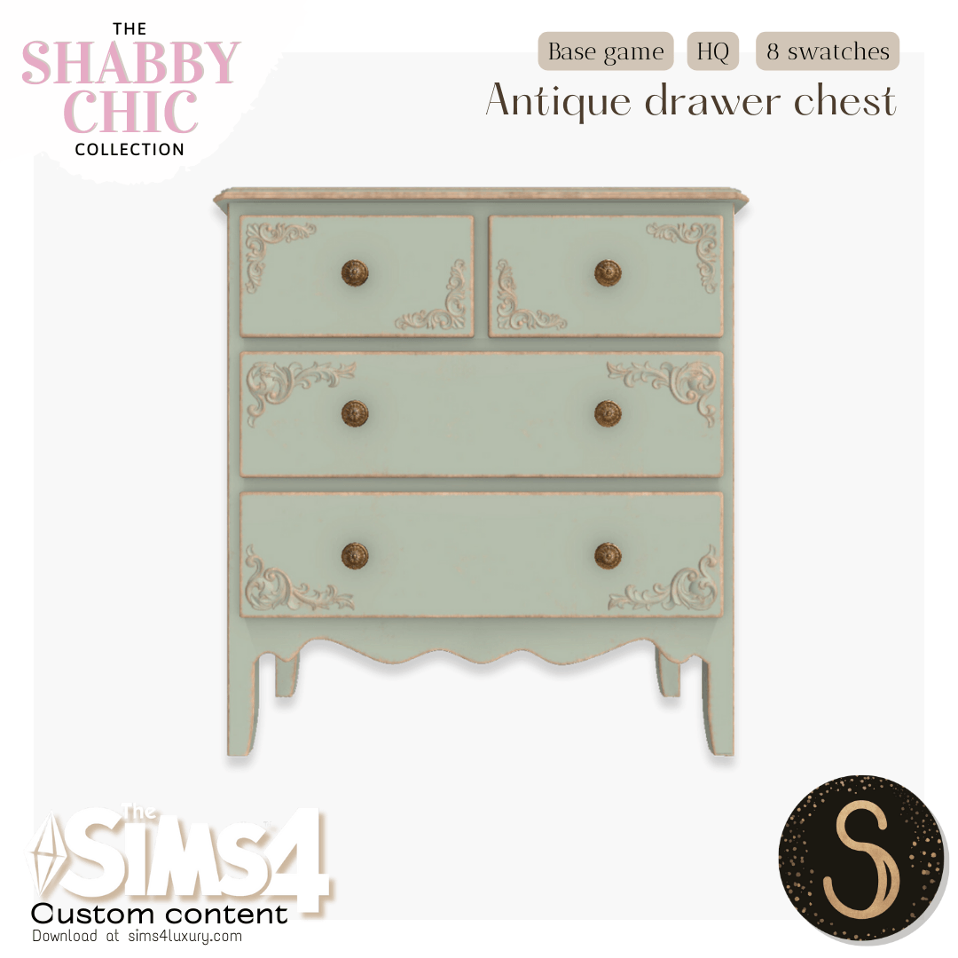 Sims4Luxury - Shabby Chic - Antique drawer chest