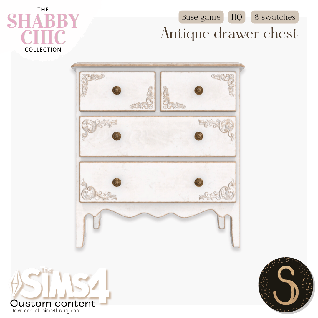 Sims4Luxury - Shabby Chic - Antique drawer chest