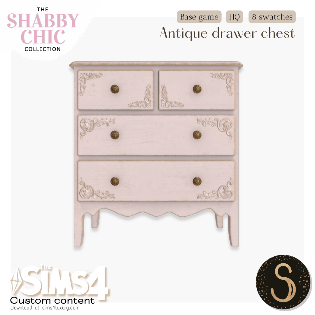Sims4Luxury - Shabby Chic - Antique drawer chest