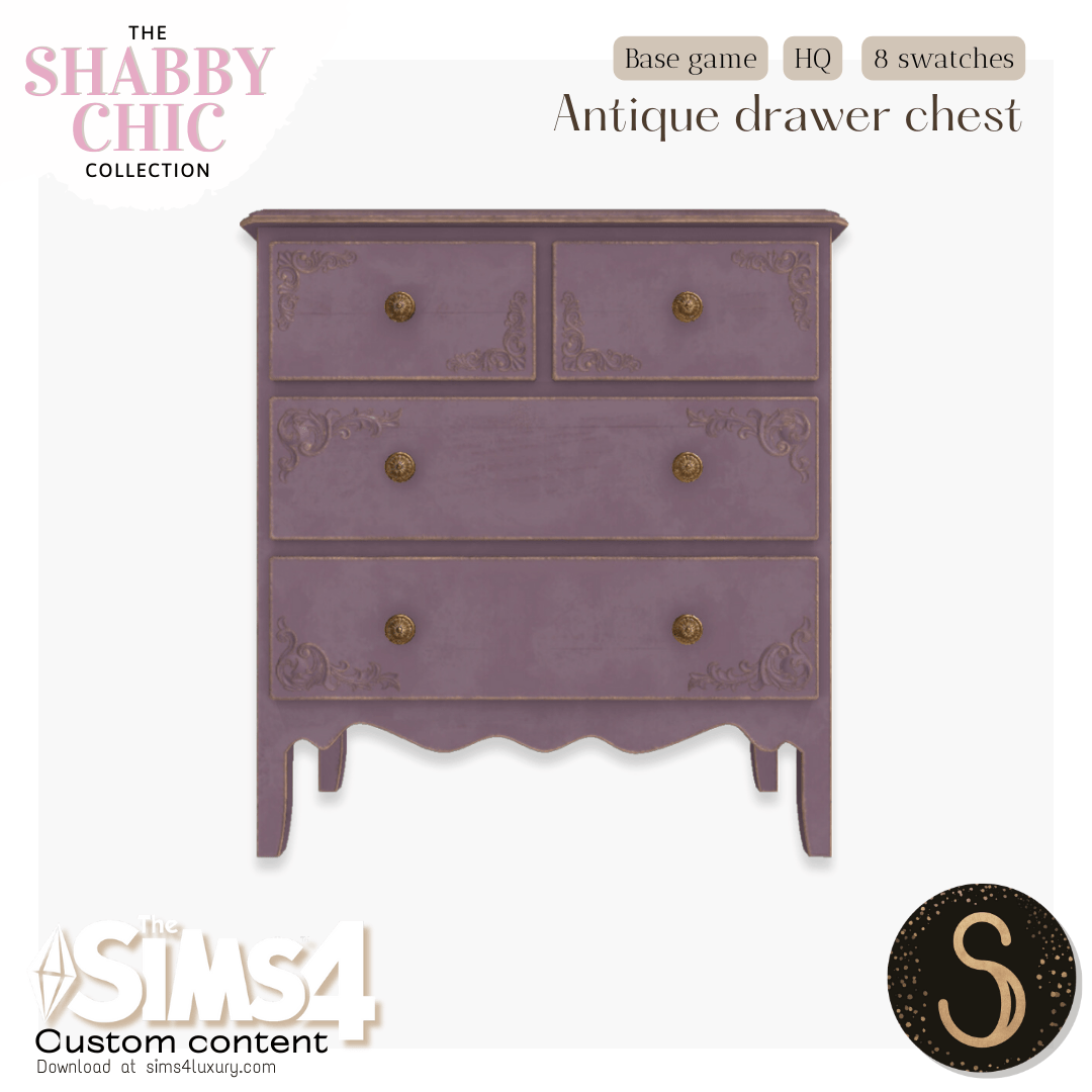Sims4Luxury - Shabby Chic - Antique drawer chest