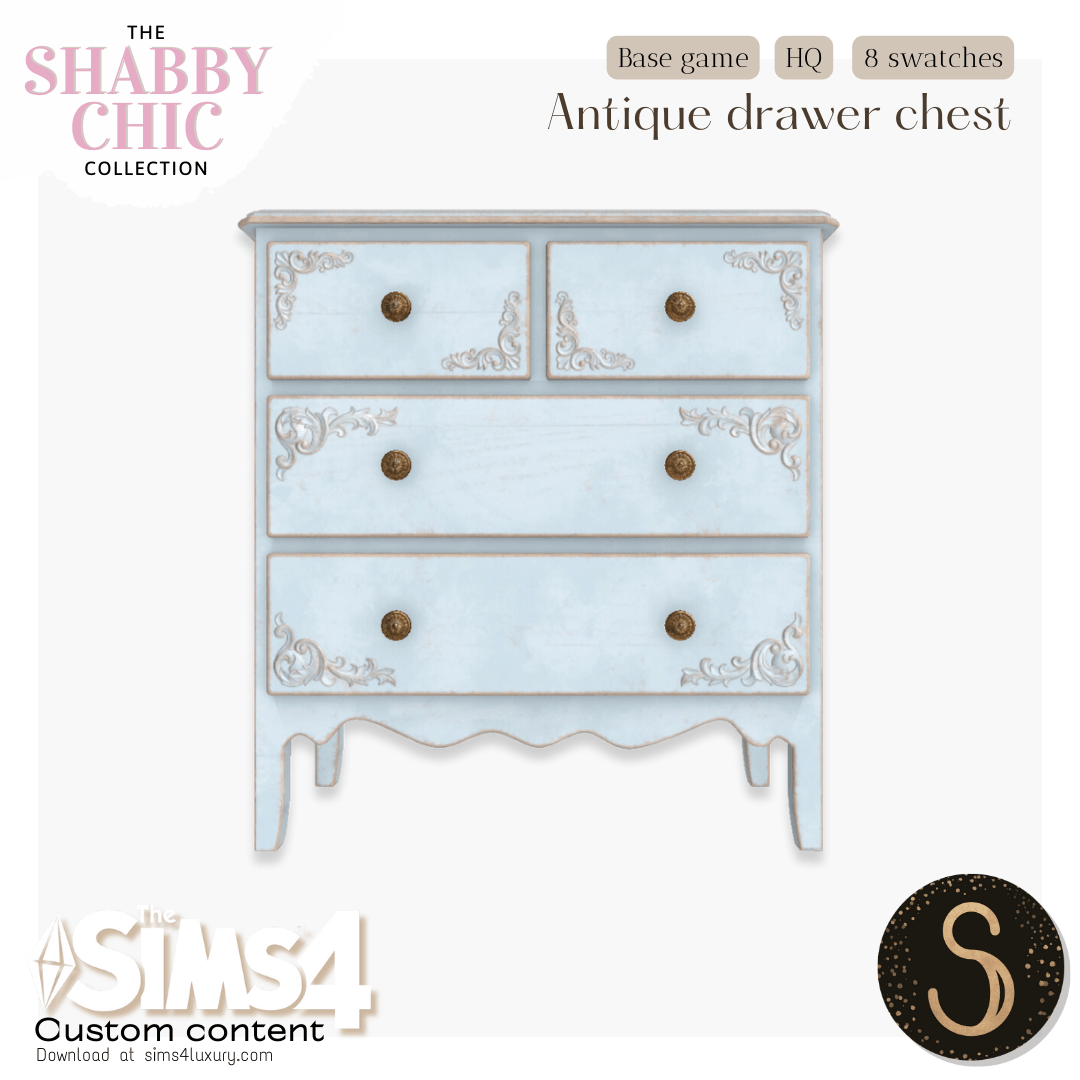 Sims4Luxury - Shabby Chic - Antique drawer chest