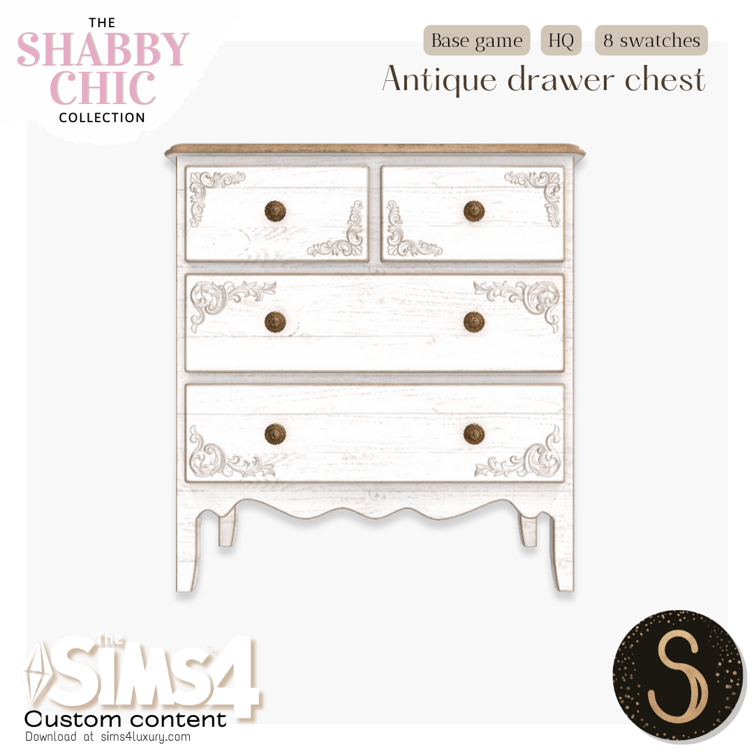 Sims4Luxury - Shabby Chic - Antique drawer chest