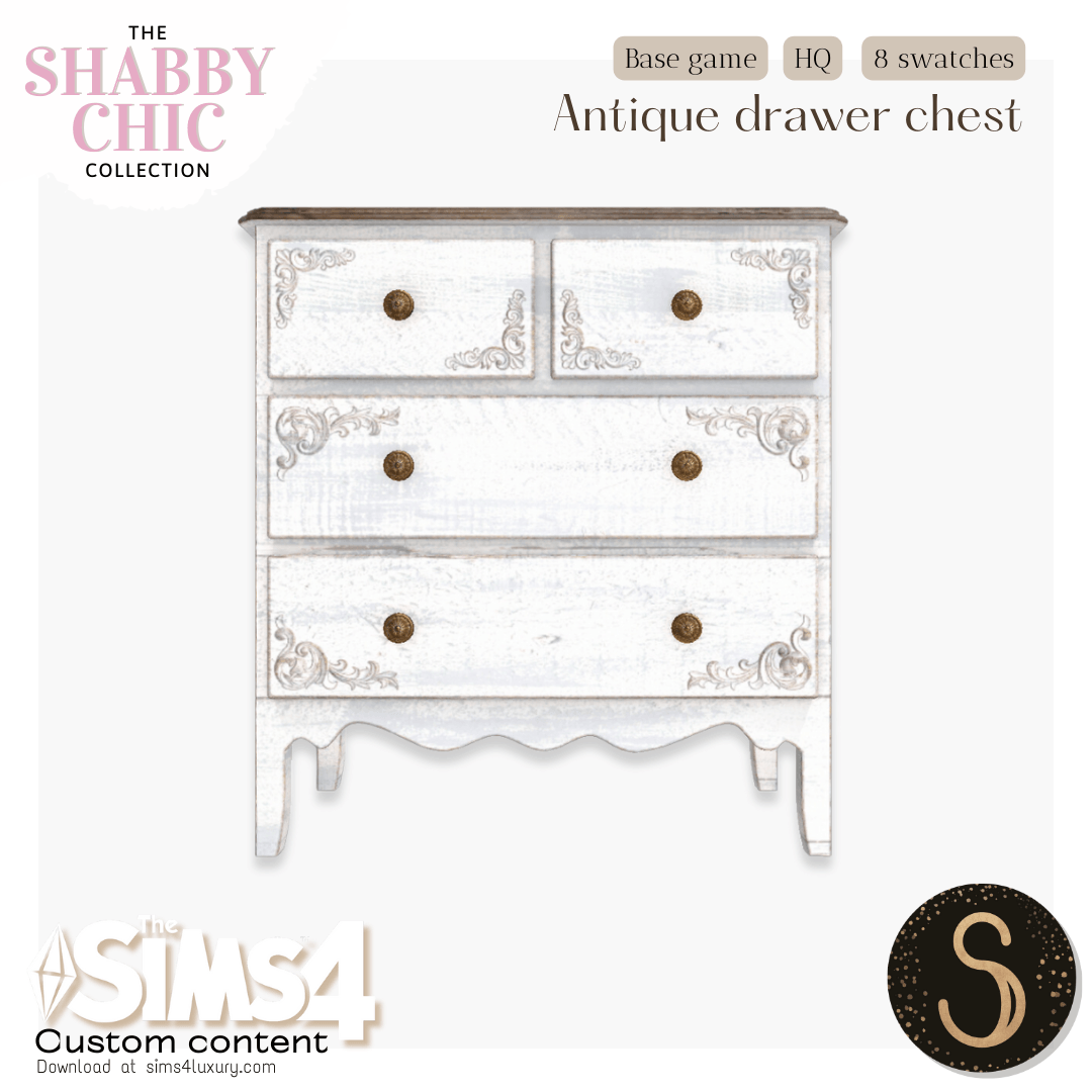 Sims4Luxury - Shabby Chic - Antique drawer chest