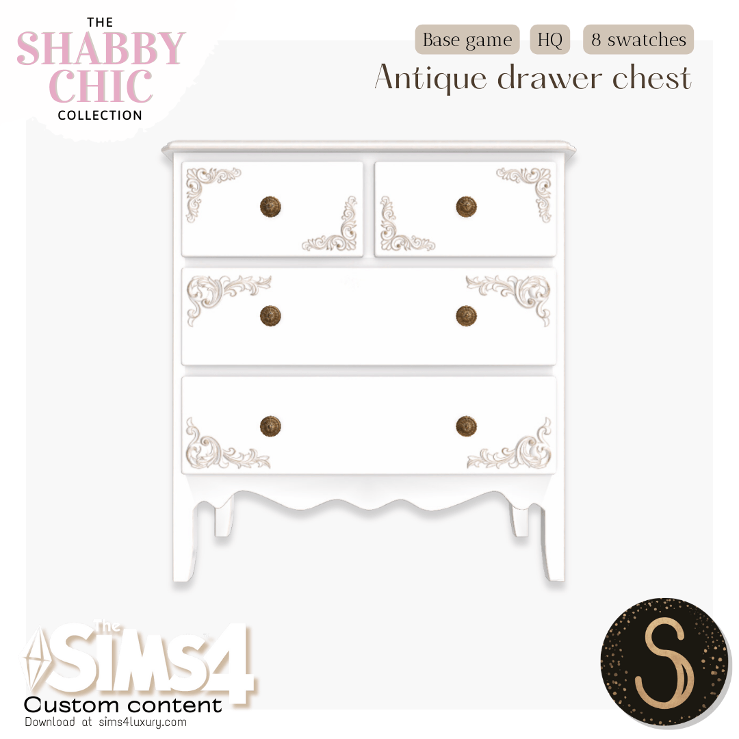 Sims4Luxury - Shabby Chic - Antique drawer chest
