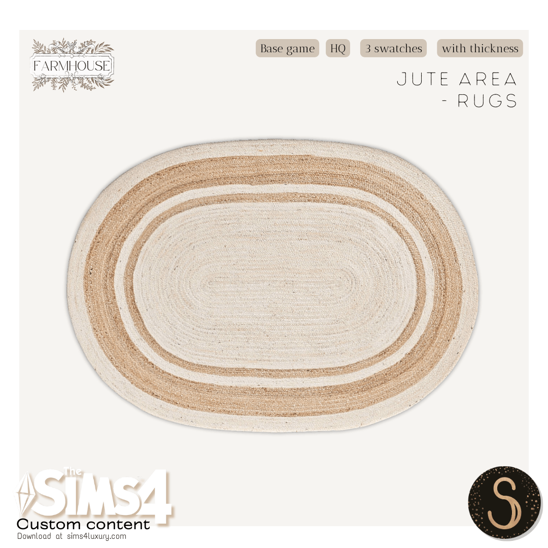 Sims4Luxury - Farmhouse - Jute area rug