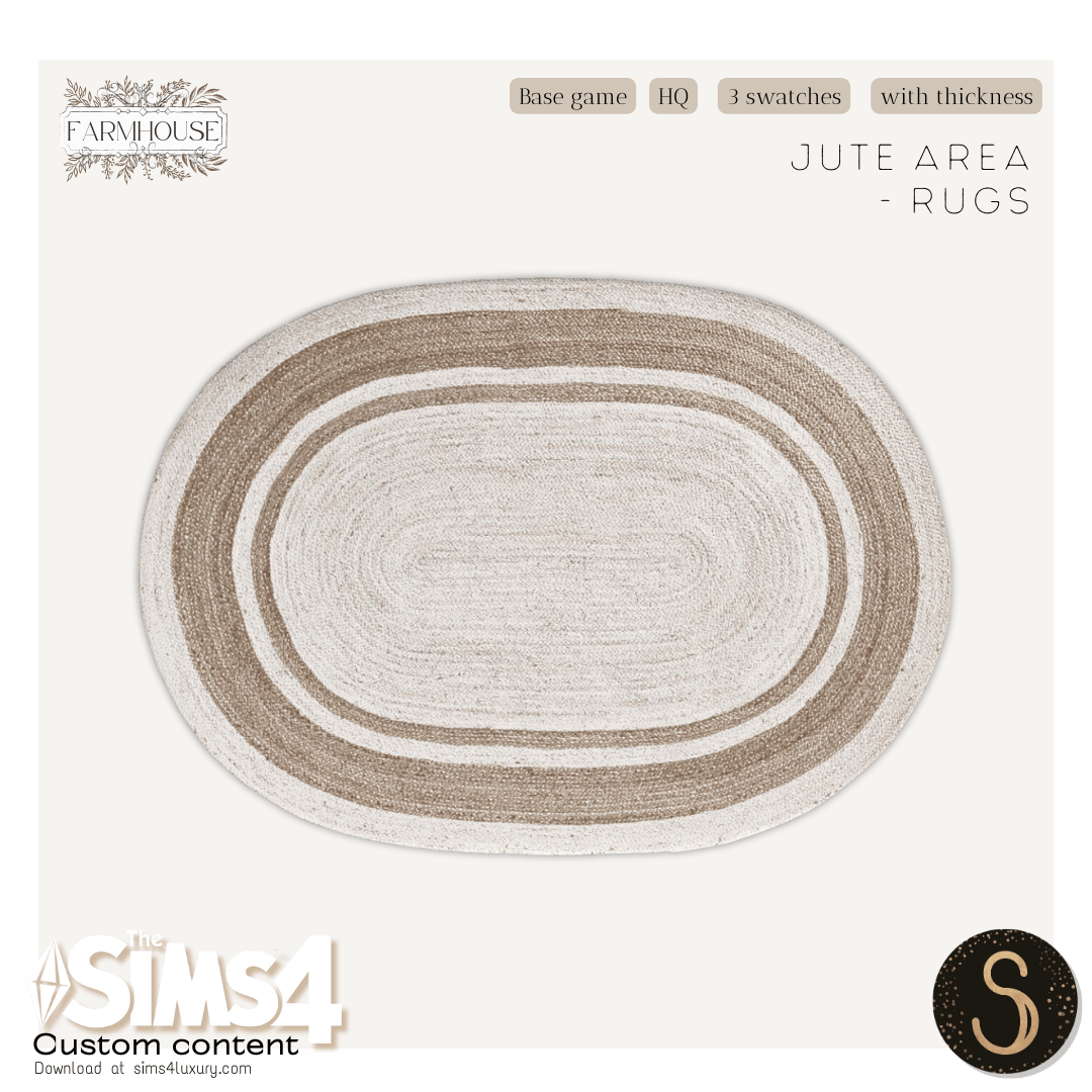 Sims4Luxury - Farmhouse - Jute area rug