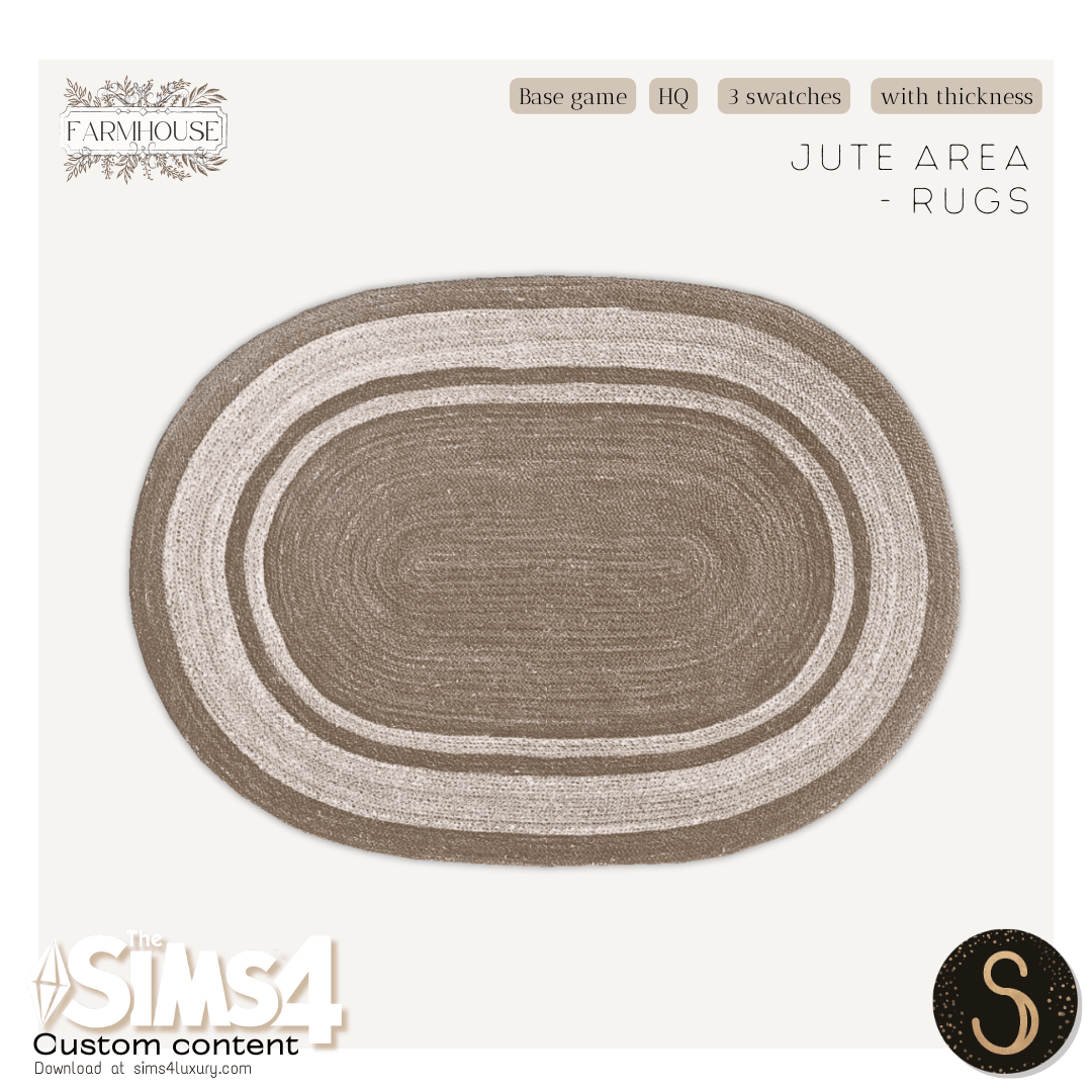 Sims4Luxury - Farmhouse - Jute area rug