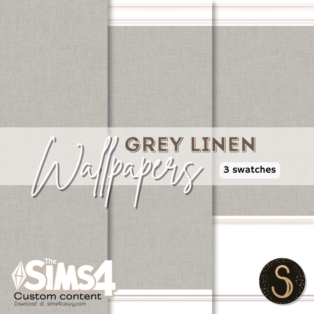Sims4Luxury - Grey Linen - Wallpapers