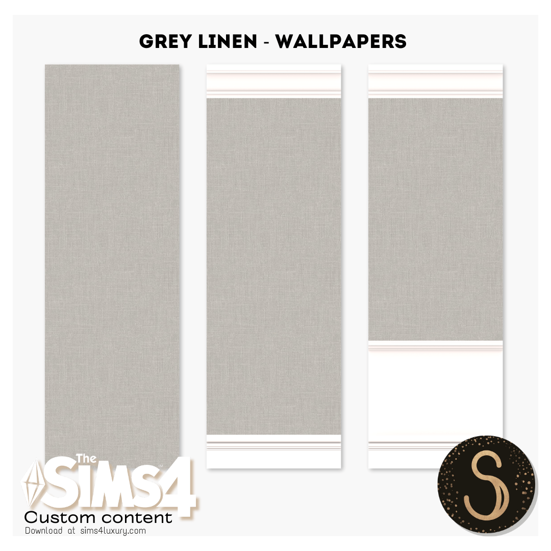 Sims4Luxury - Grey Linen - Wallpapers
