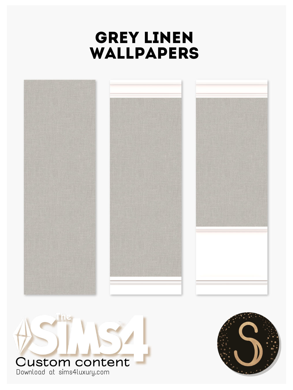 Sims4Luxury - Grey Linen - Wallpapers