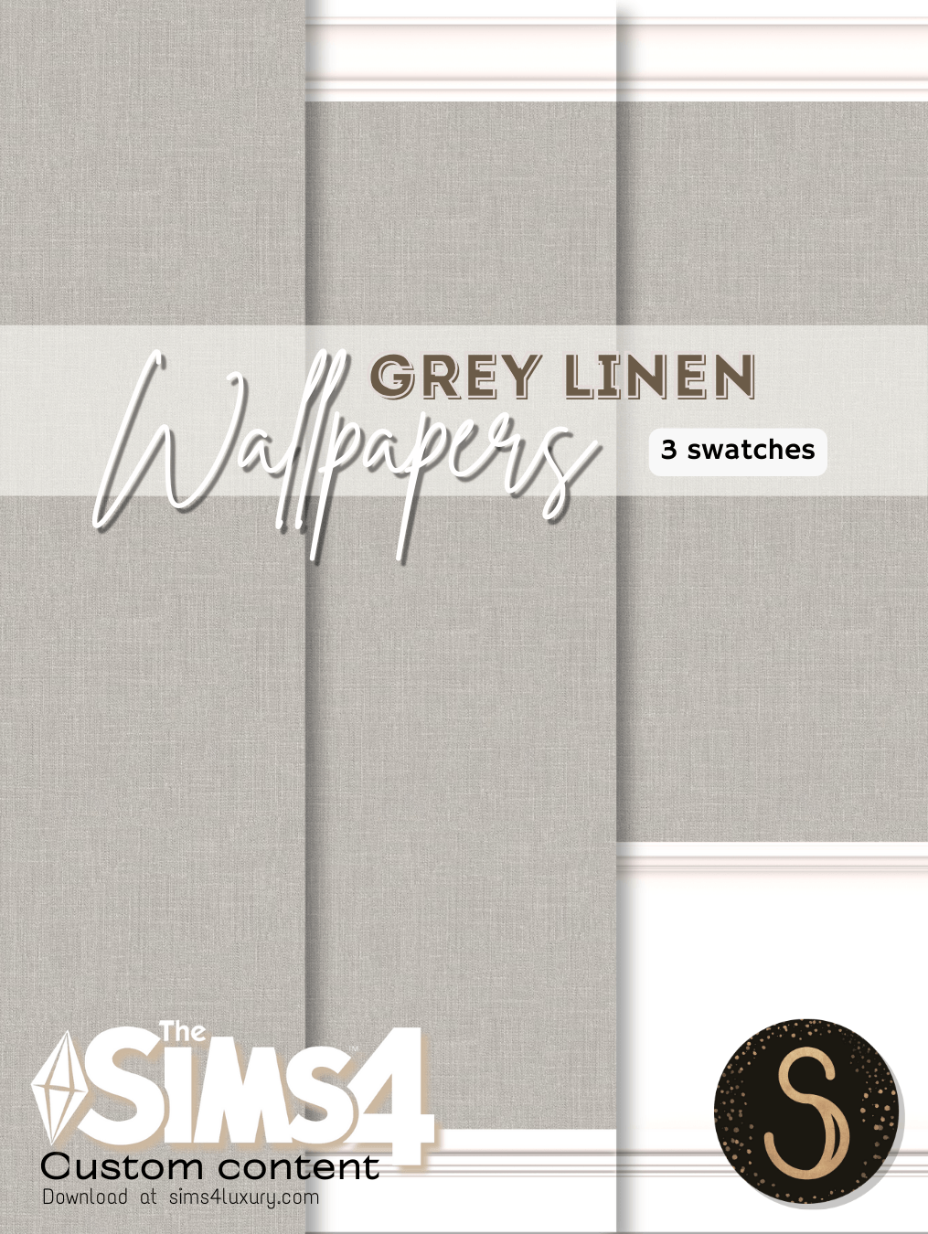 Sims4Luxury - Grey Linen - Wallpapers