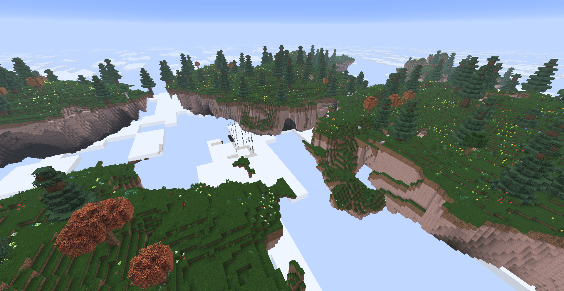 Multiple floating islands in the skylands