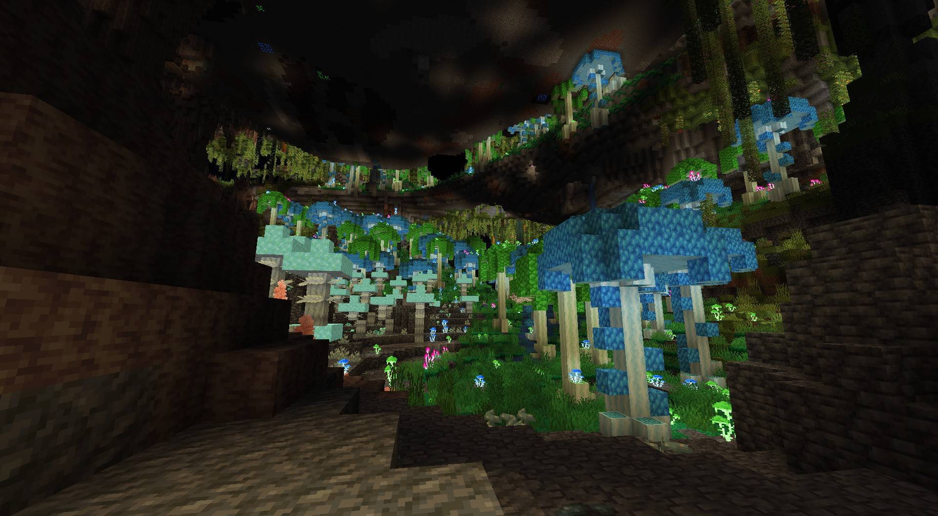 A view of fairly typical overworld terrain generation.