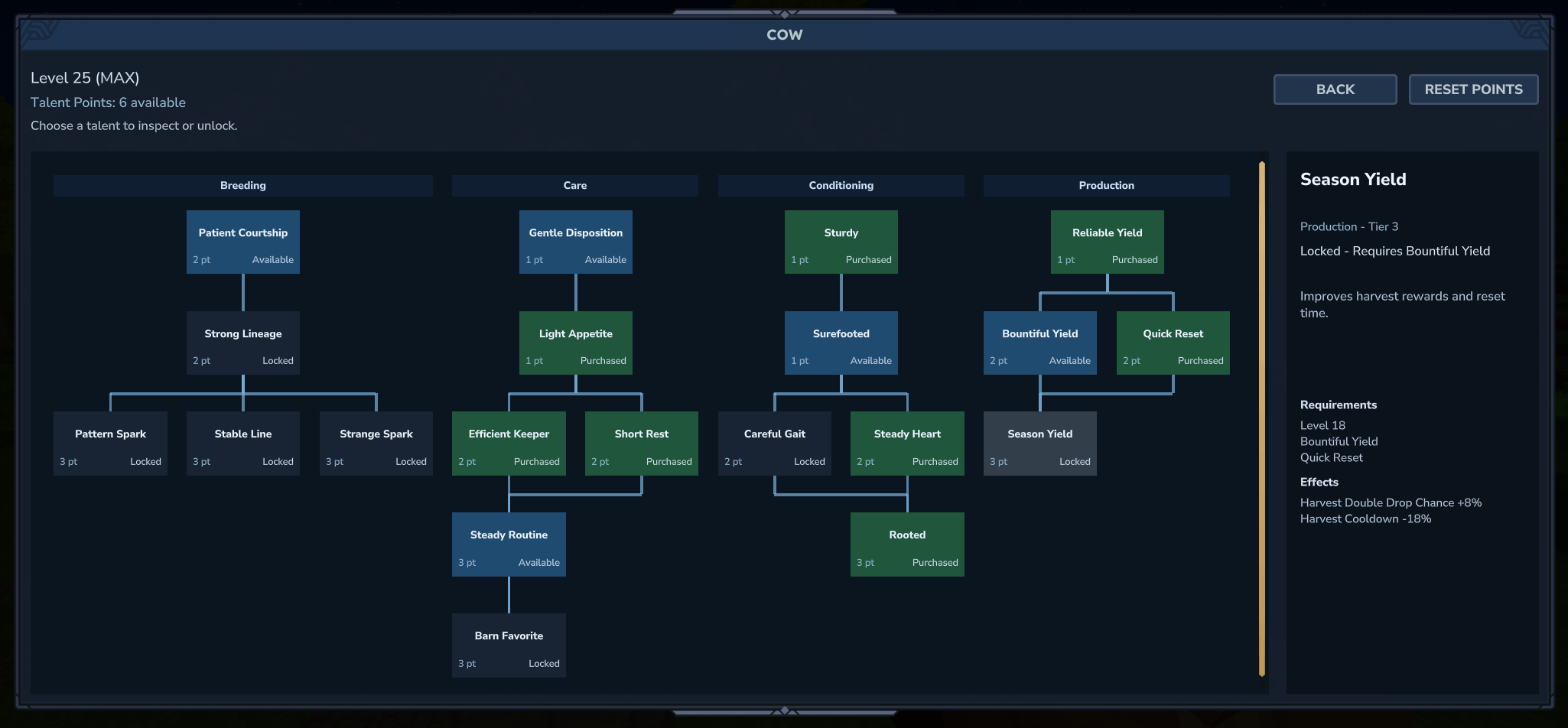 Asset-driven talent system for companions.