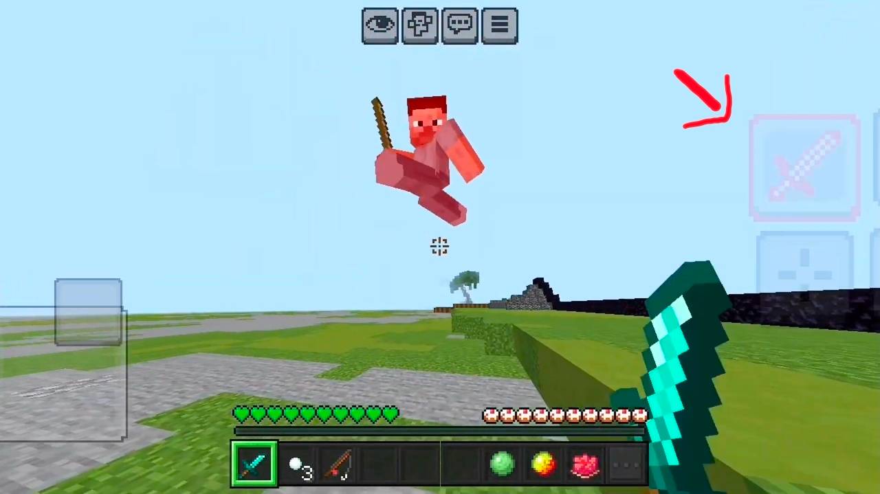 Crosshair for better aim + red fire button
green heart's, caked bars + mini tools