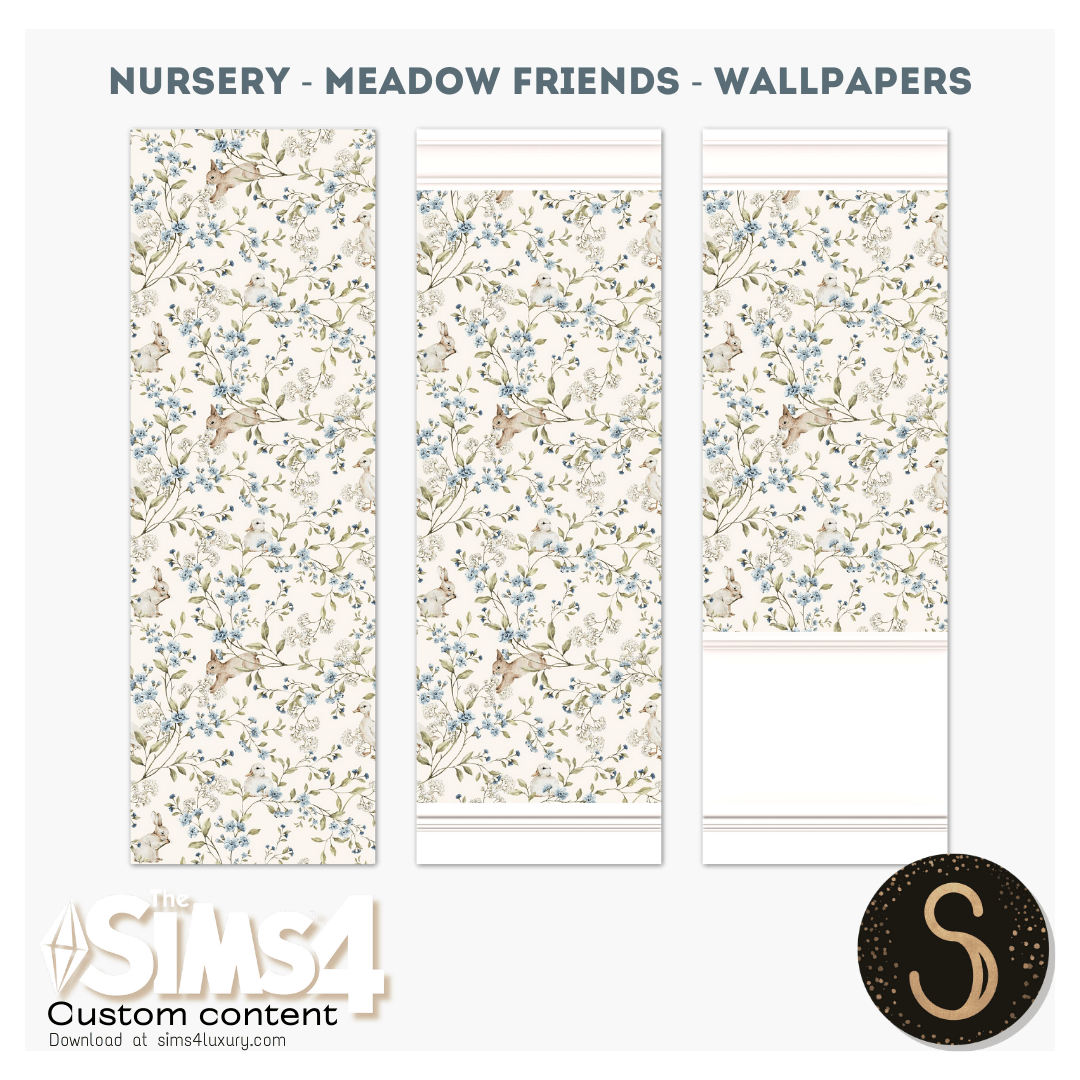 Sims4Luxury - Nursery - Meadow friends - Wallpapers