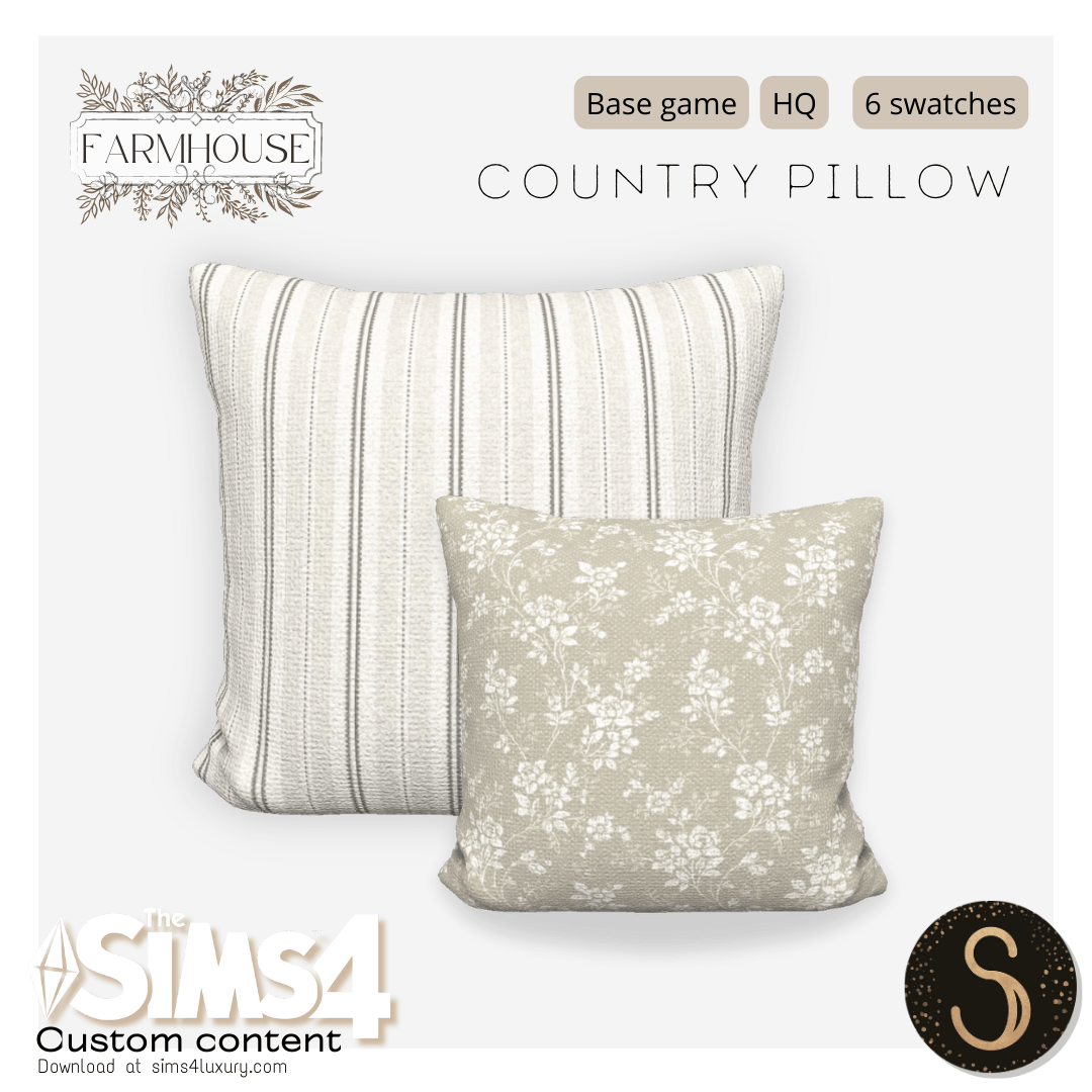 Sims4Luxury - Farmhouse - Country pillows
