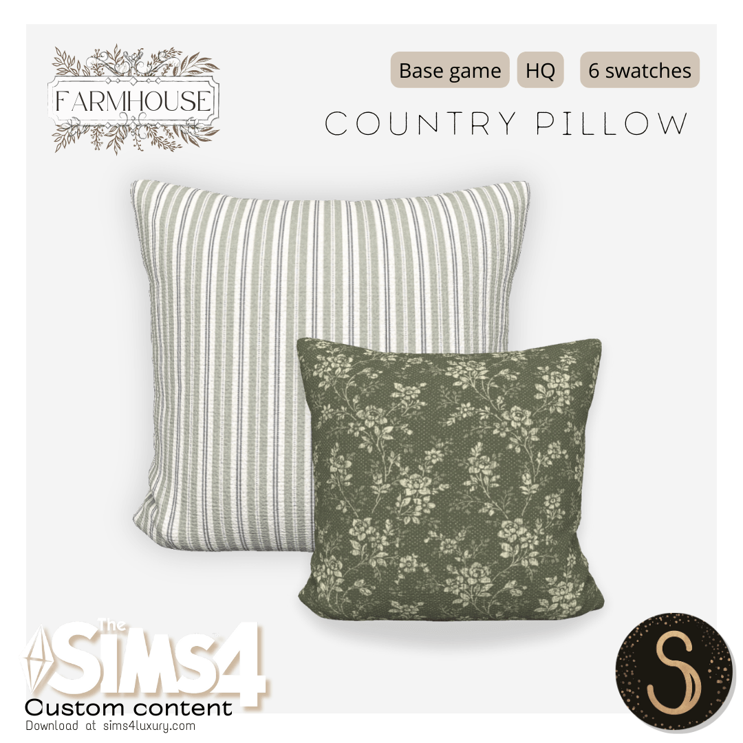 Sims4Luxury - Farmhouse - Country pillows
