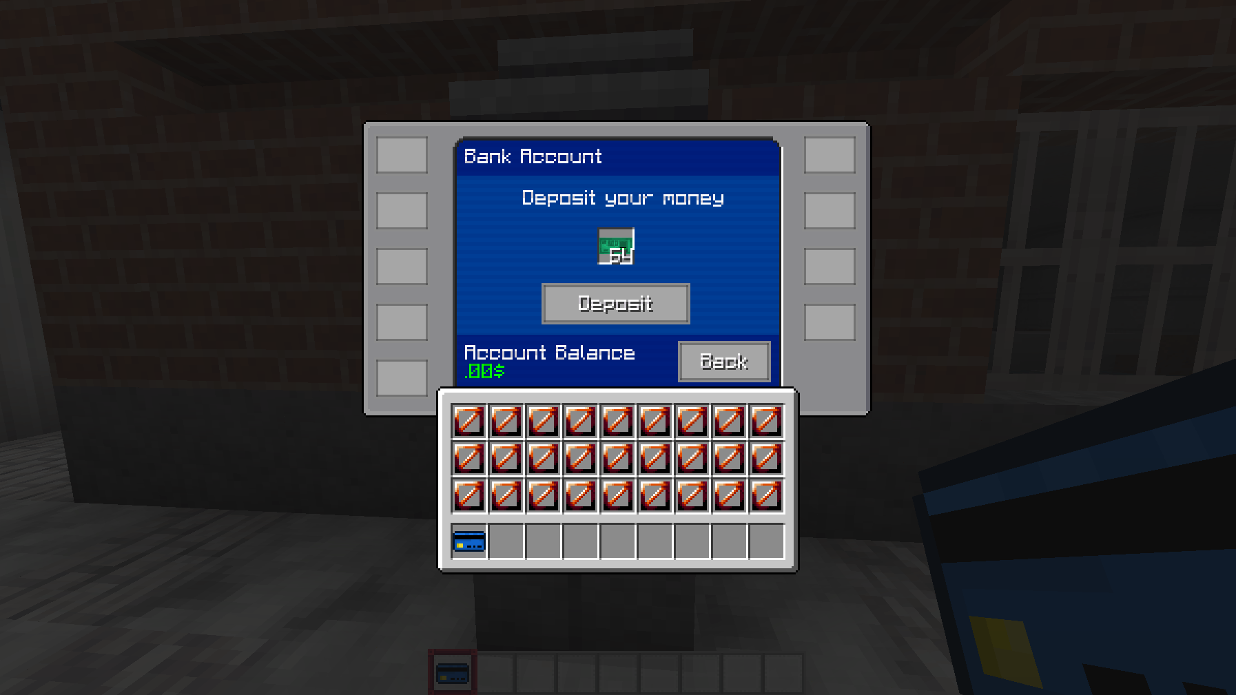 ATM Cash deposit screen