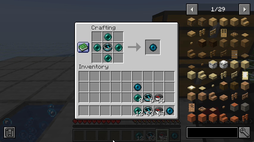Screenshot of crafting the Echo of Death. The compass is not consumed.