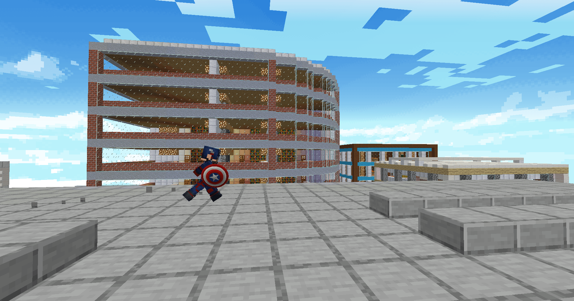 Captain America is Running On Top Of Buildings.