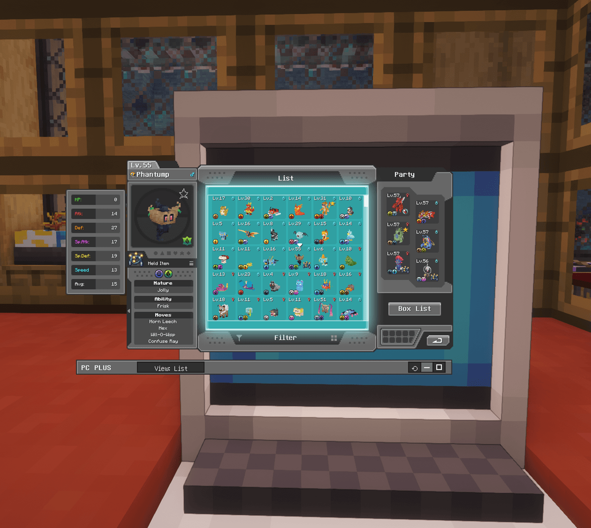 Movable & Resizable "PC PLUS" terminal panel, Minimize/Maximize or Reset to Default Position