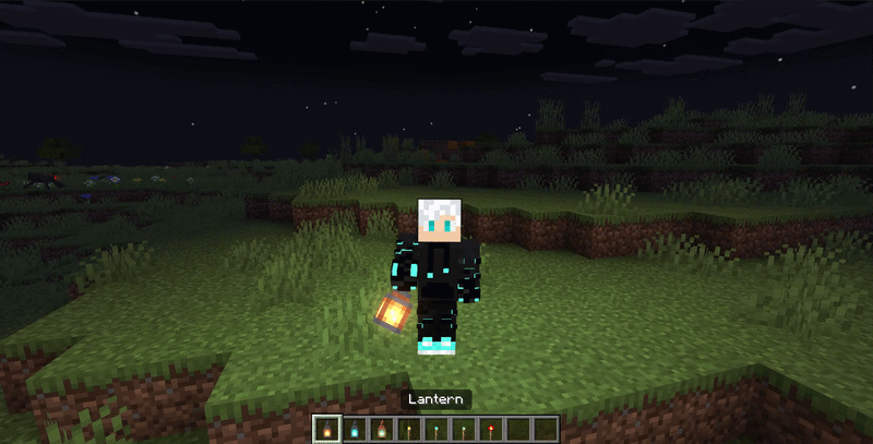 Sit up 2 times to hold all glowing blocks offhand