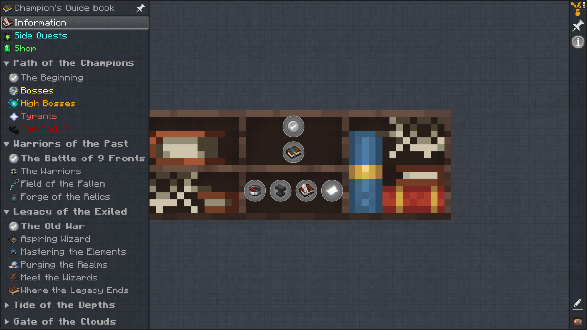 Thumbnail Some of the Quests and Chapters in the Modpack.