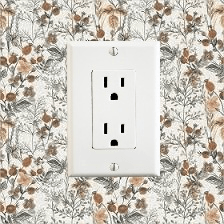 Wall Tile With Flowers With Outlet