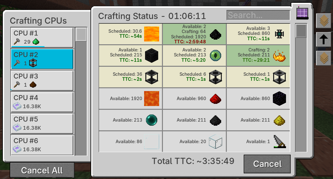 Crafting Status