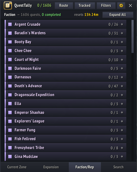 Faction/Rep Tab