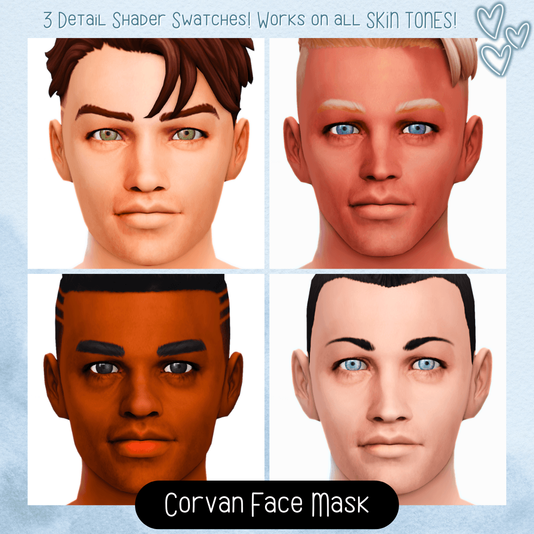 A contour‑focused facemask that sharpens jawlines and enhances facial depth that comes in 3 detail shader swatches!
