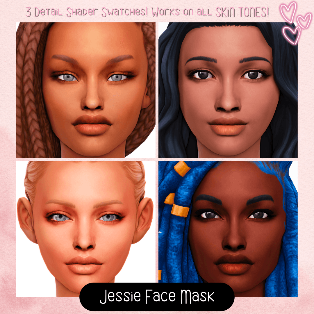 A high‑detail facemask that adds depth and clarity to feminine facial shading that comes in 3 detail shader swatches!