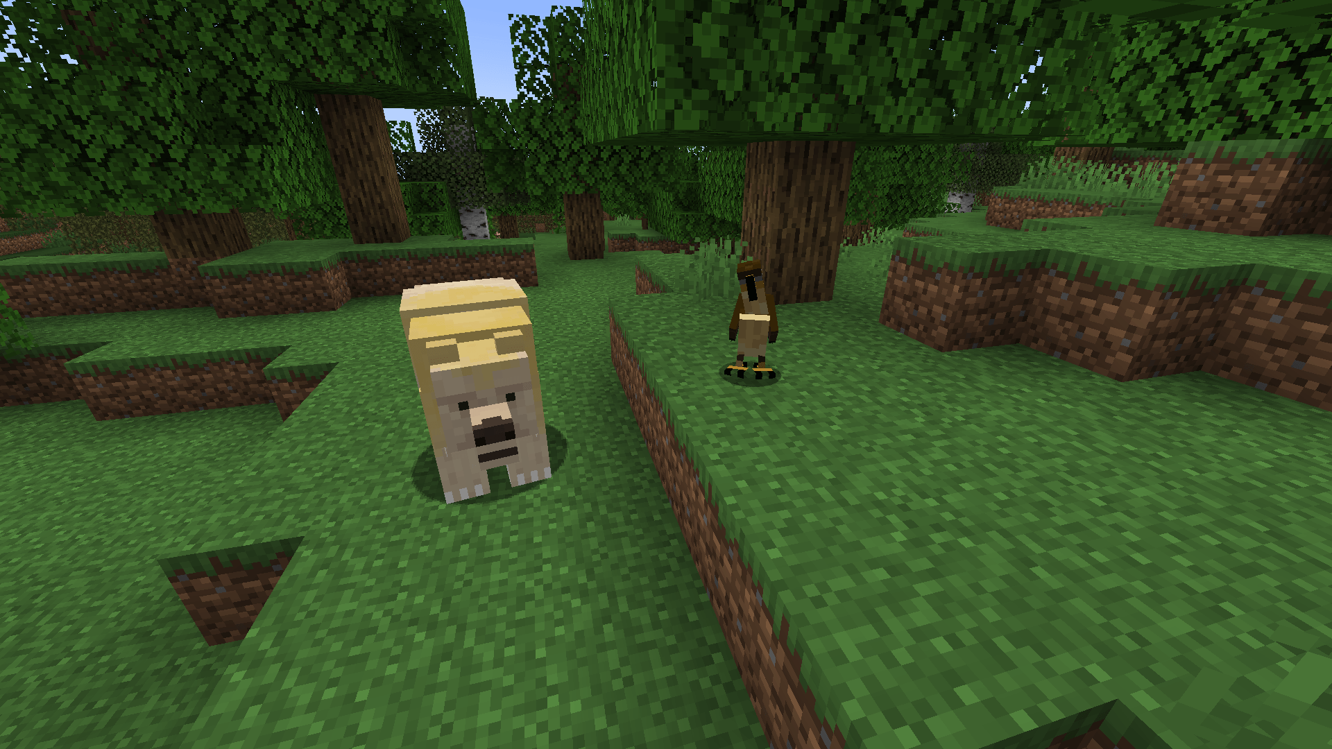 Retextures of Grizzly Bear and Bald Eagle from Alex's Mobs