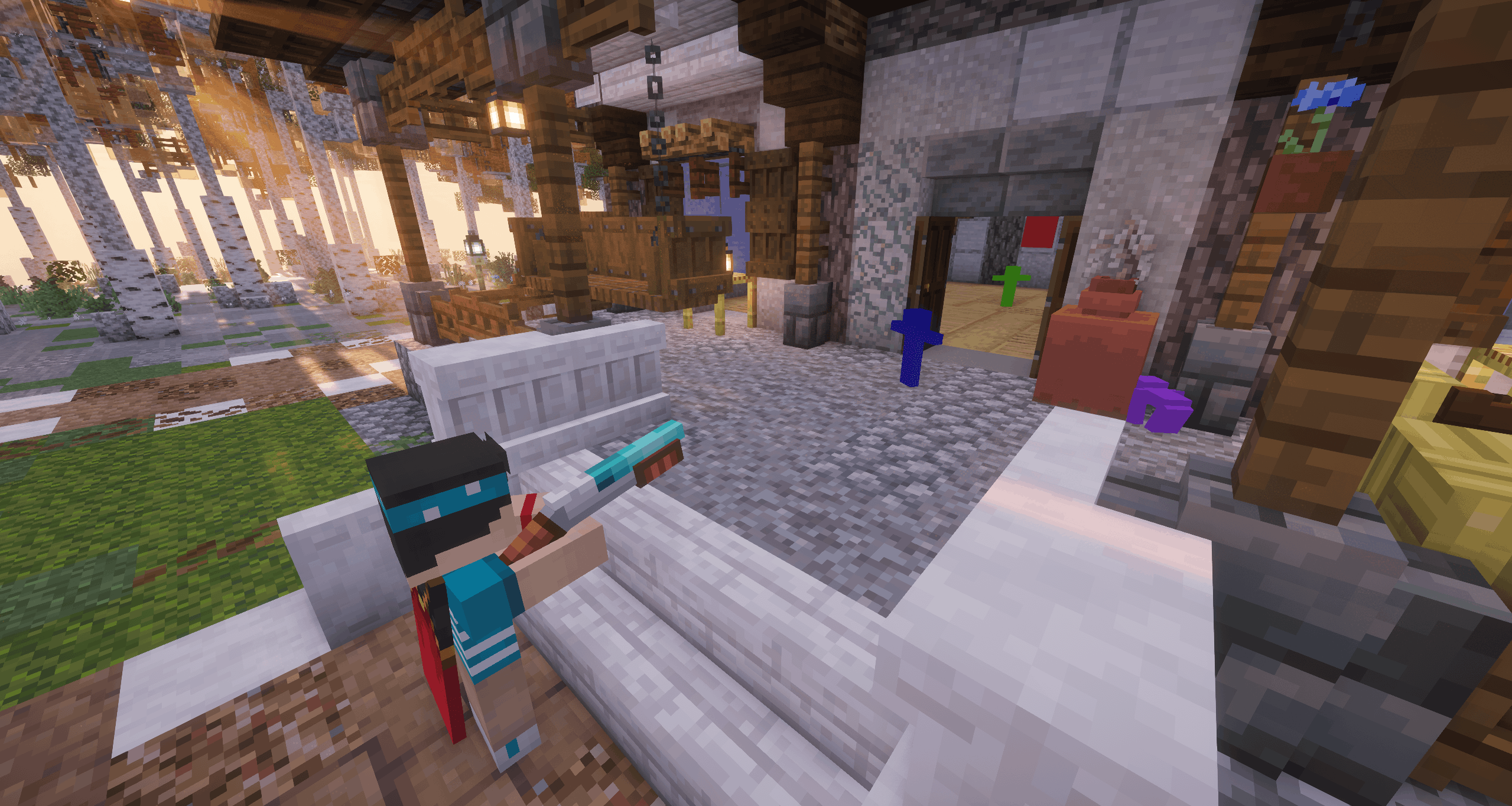 Like a classical hide and seek, the seeker needs to find everyone. Try to avoid facing their gun !