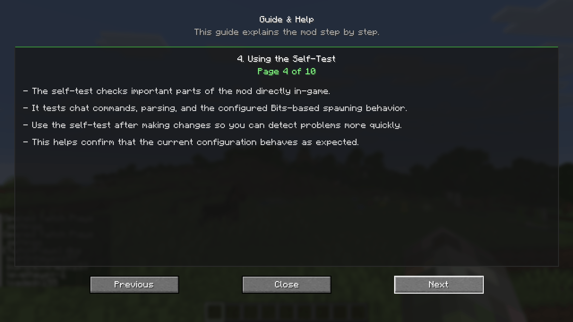 Thumbnail Using the Self-Test