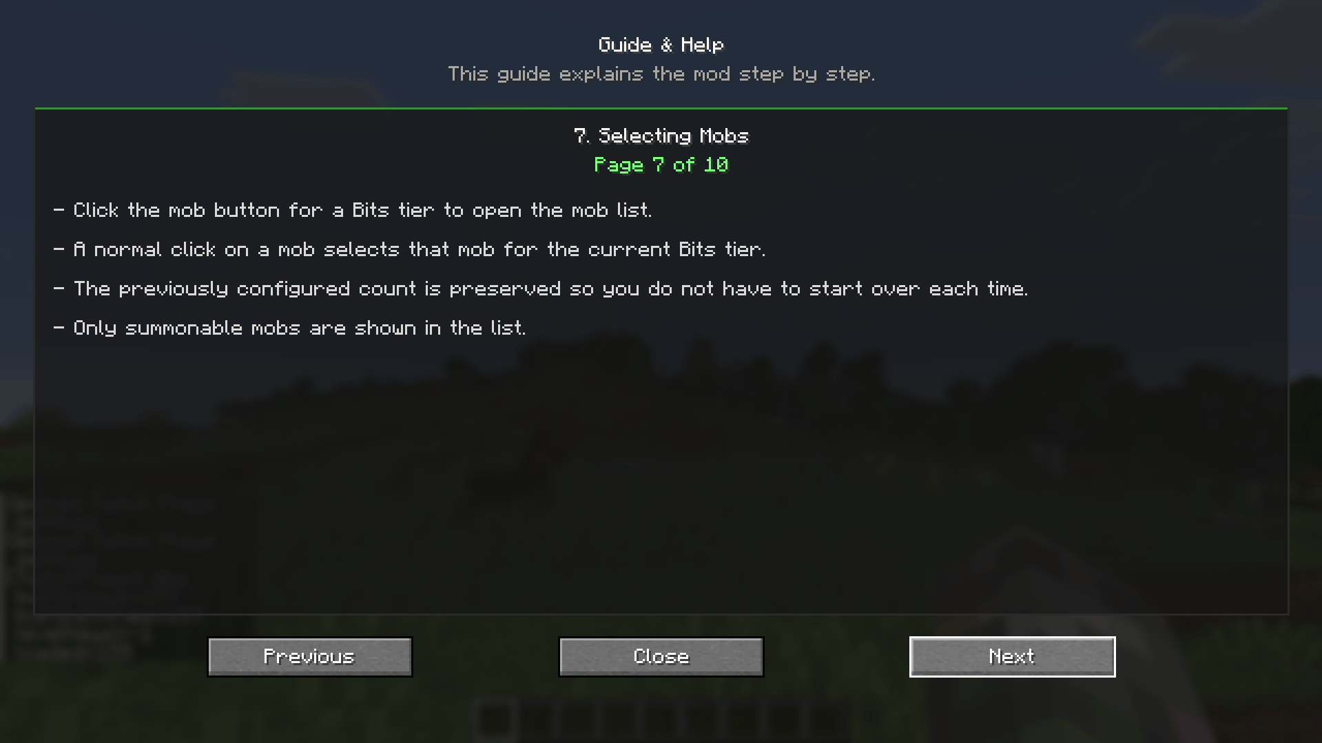 Thumbnail Selecting Mobs