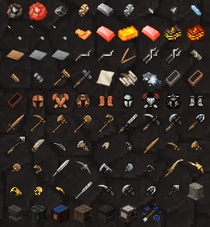 Still need to change the smithing anvil, no idea how to do it rn.