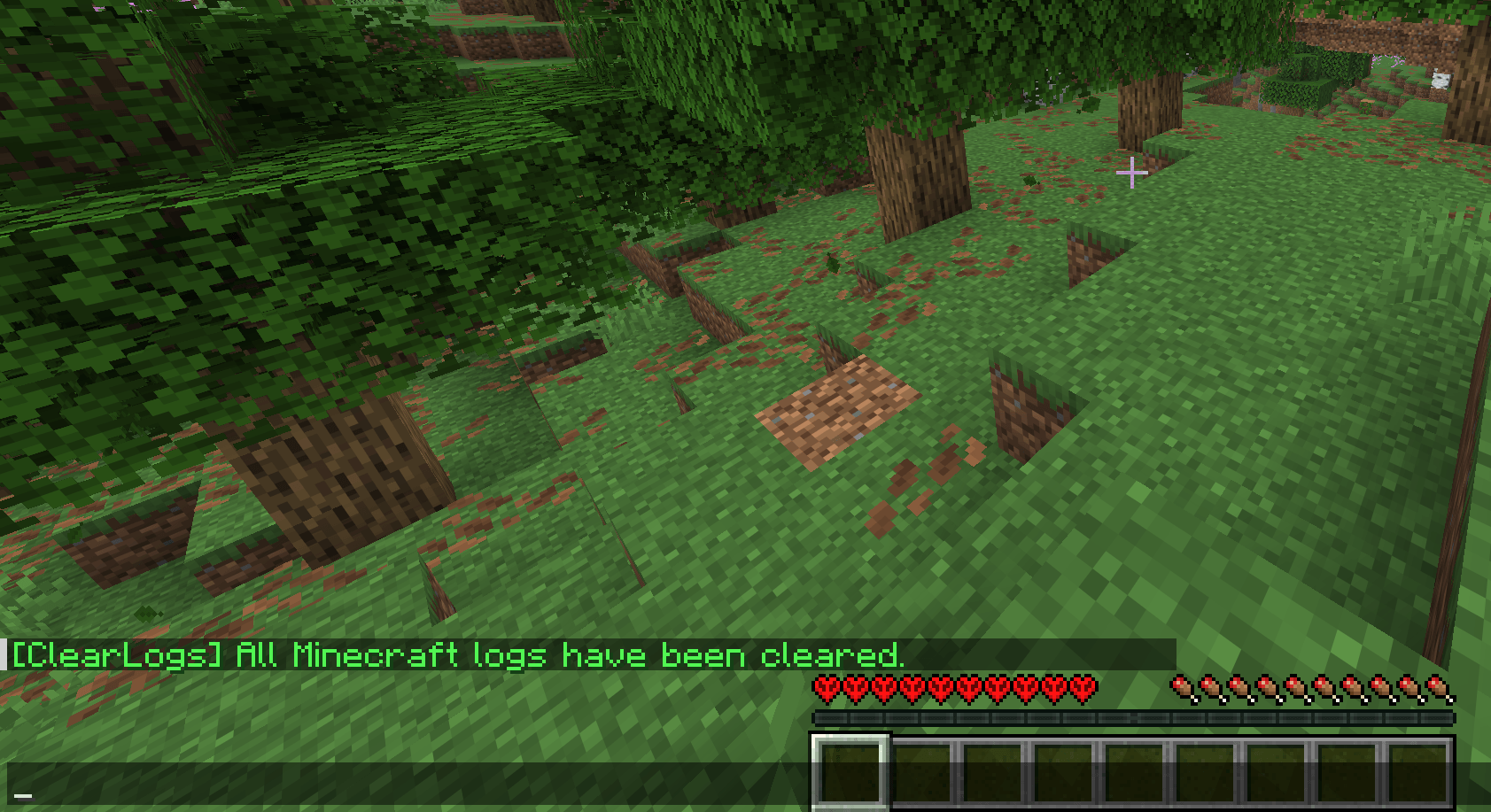 Minecraft logs were cleared with "?clear-logs"