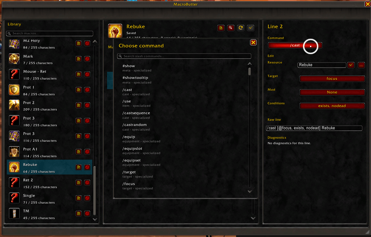List with all allowed commands