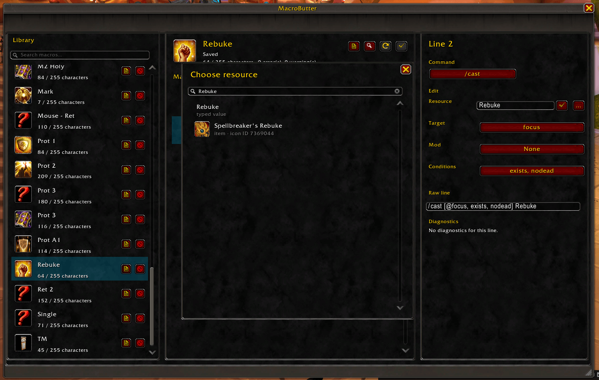 Browse spells and known items by name
