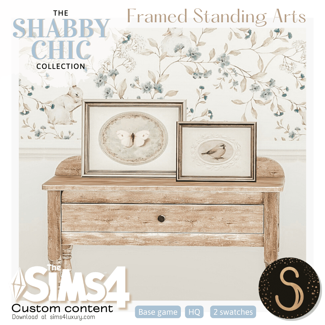 Sims4Luxury - Shabby Chic - Framed wall + standing arts