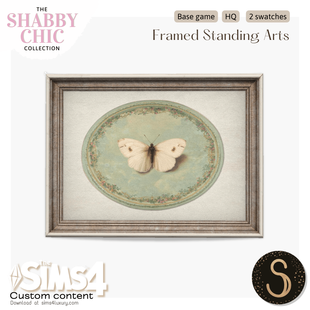Sims4Luxury - Shabby Chic - Framed wall + standing arts