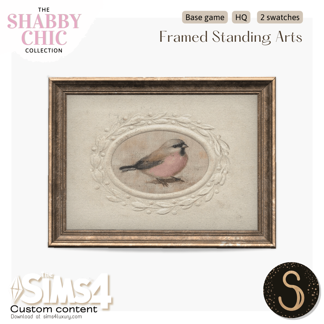 Sims4Luxury - Shabby Chic - Framed wall + standing arts