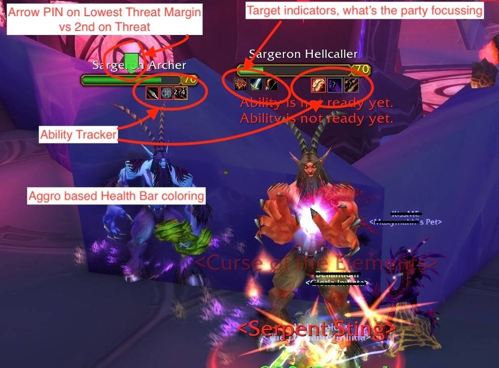 Aggro based named plate coloring and other features